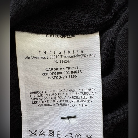 Monclear Maglia Tricot V-Neck Cardigan Sz S black - Picture 10 of 11